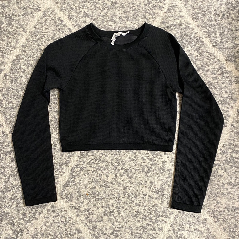 Aerie Black Long Sleeve Crop Top